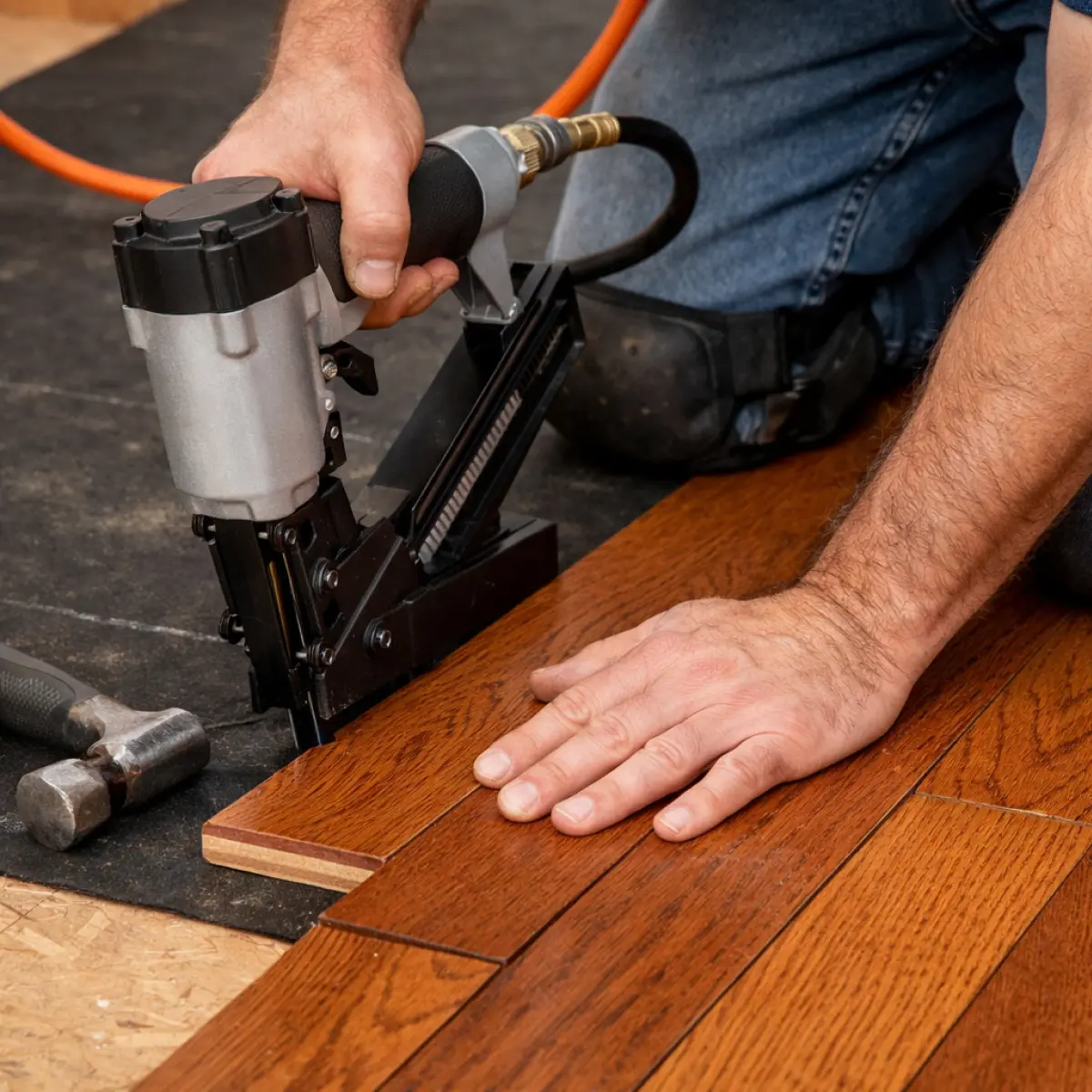 Nail-down hardwood flooring installation for cost estimation