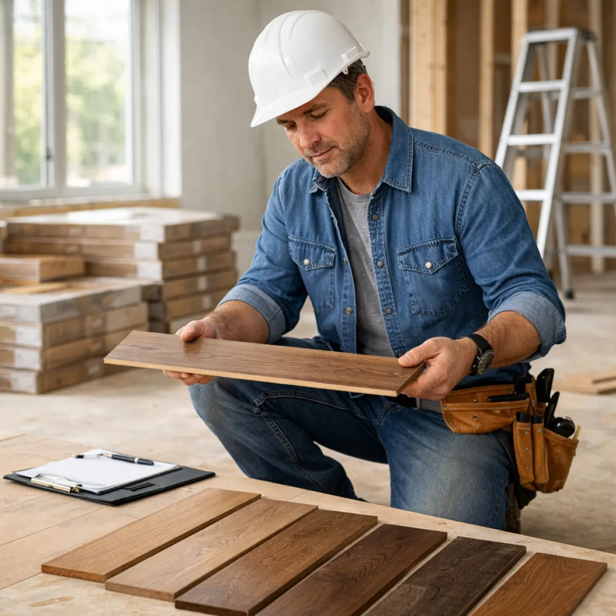 Hardwood flooring trade program at contractor site